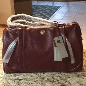 Ora Delphine NWT Maroon Leather Satchel Bag